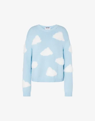 Jersey de mezcla de algodón orgánico con estampado de nubes de archivo