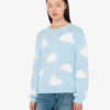 Jersey de mezcla de algodón orgánico con estampado de nubes de archivo Jersey de mezcla de algodón orgánico con estampado de nubes de archivo