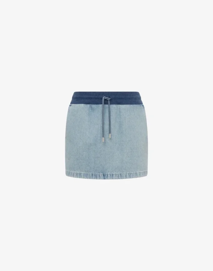 Minifalda de denim de algodón