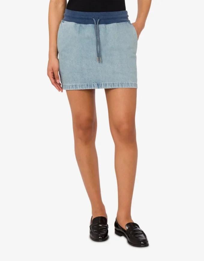Minifalda de denim de algodón
