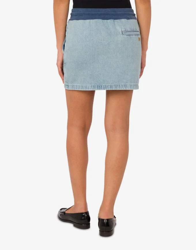Minifalda de denim de algodón