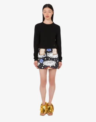 Minifalda estampada de mezcla de algodón