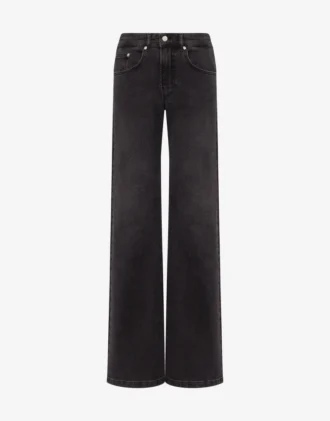 Pantalones acampanados de denim de algodón