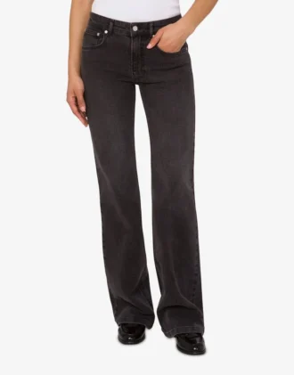Pantalones acampanados de denim de algodón