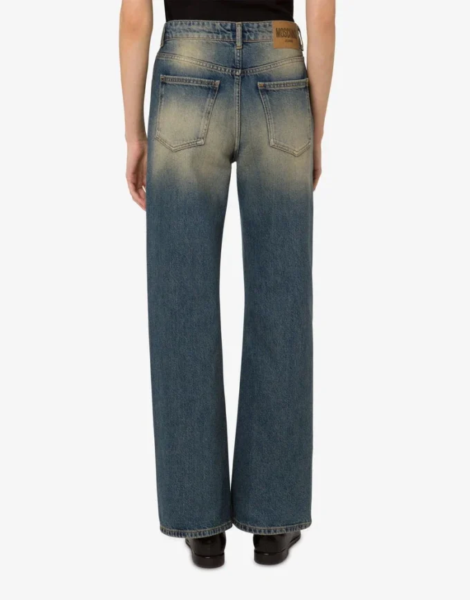 Pantalones acampanados de denim de algodón Pantalones acampanados de denim de algodón