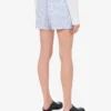 Pantalones cortos de popelín a rayas con bordado de ganso Pantalones cortos de popelín a rayas con bordado de ganso