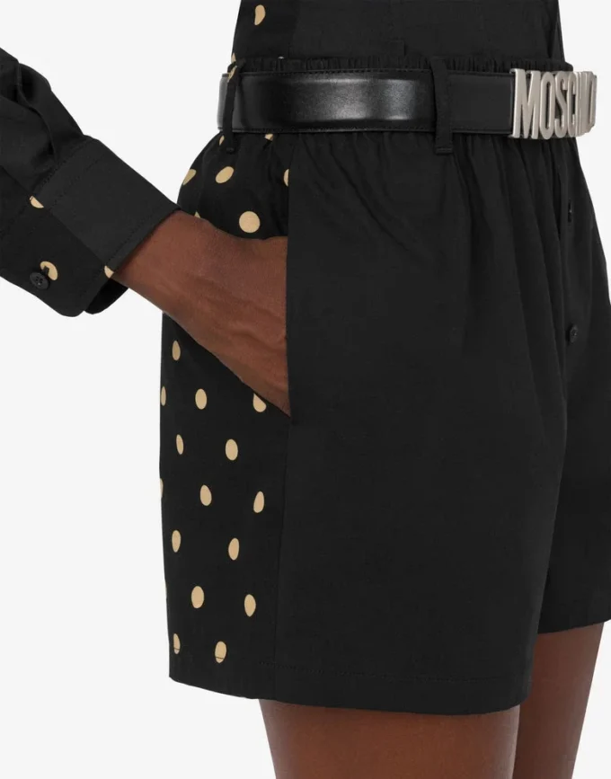 Pantalones cortos de popelín de algodón estampados con lunares