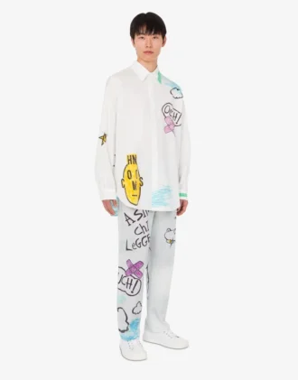 Camisa de popelín de algodón estampada