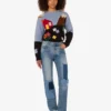 Pantalones de denim con patchwork Pantalones de denim con patchwork