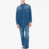 Camisa de algodón denim azul Camisa de algodón denim azul