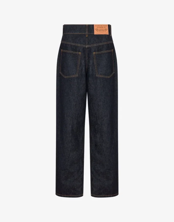 Pantalones de denim de algodón azul Pantalones de denim de algodón azul