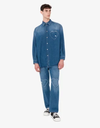Camisa de algodón denim azul
