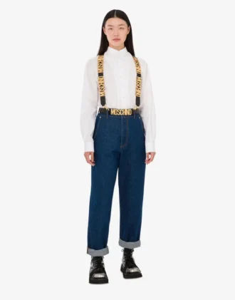 Pantalones de denim de algodón azul