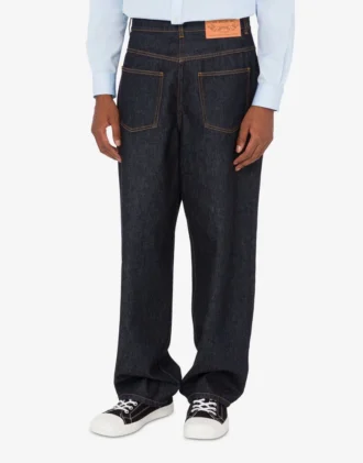 Pantalones de denim de algodón azul