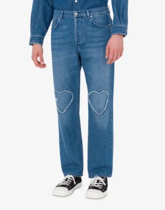 Pantalones de denim de algodón azul