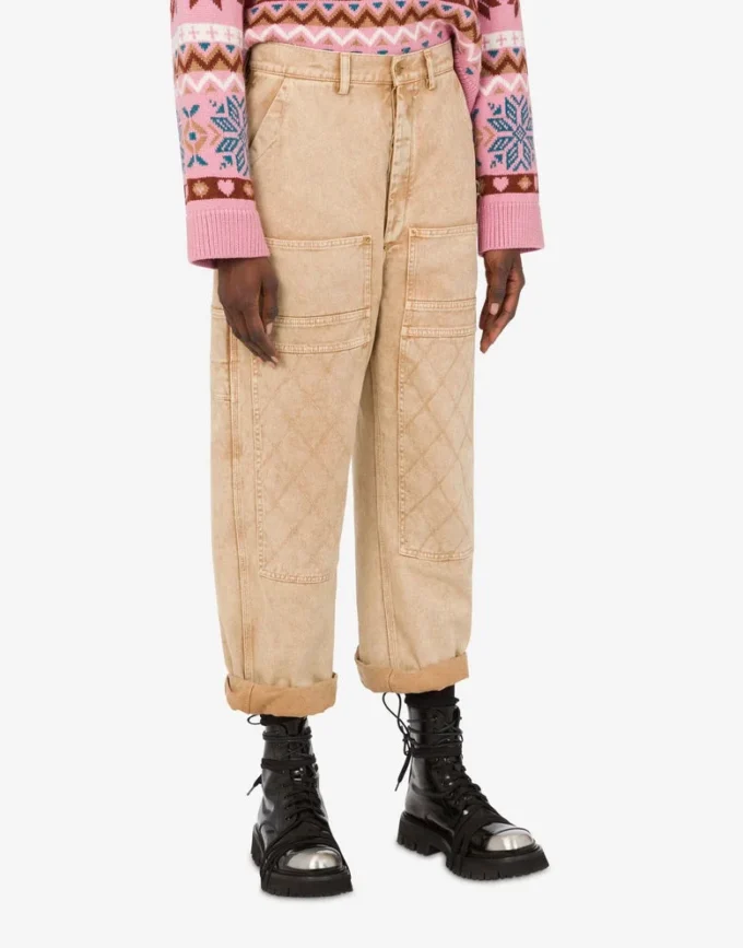 Pantalones de dril teñidos en prenda Pantalones de dril teñidos en prenda
