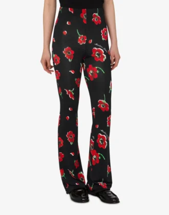 Pantalones de jersey elástico estampado