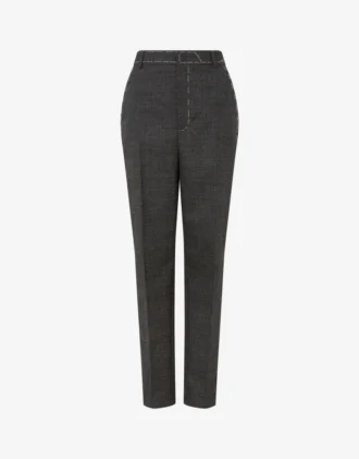 Pantalones de lona de lana bordados