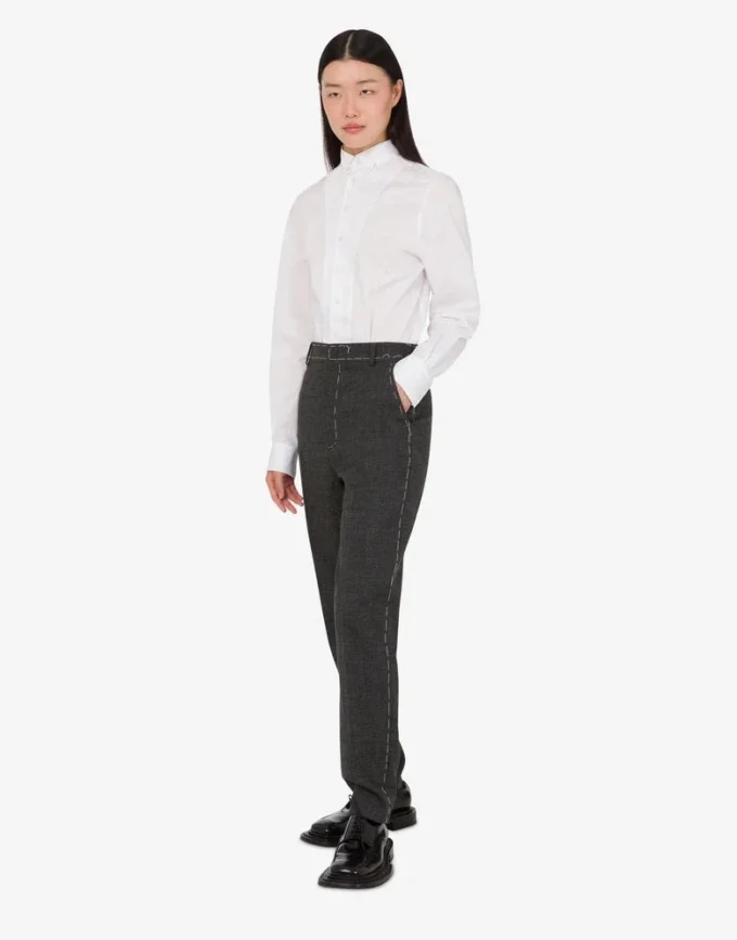 Pantalones de lona de lana bordados Pantalones de lona de lana bordados