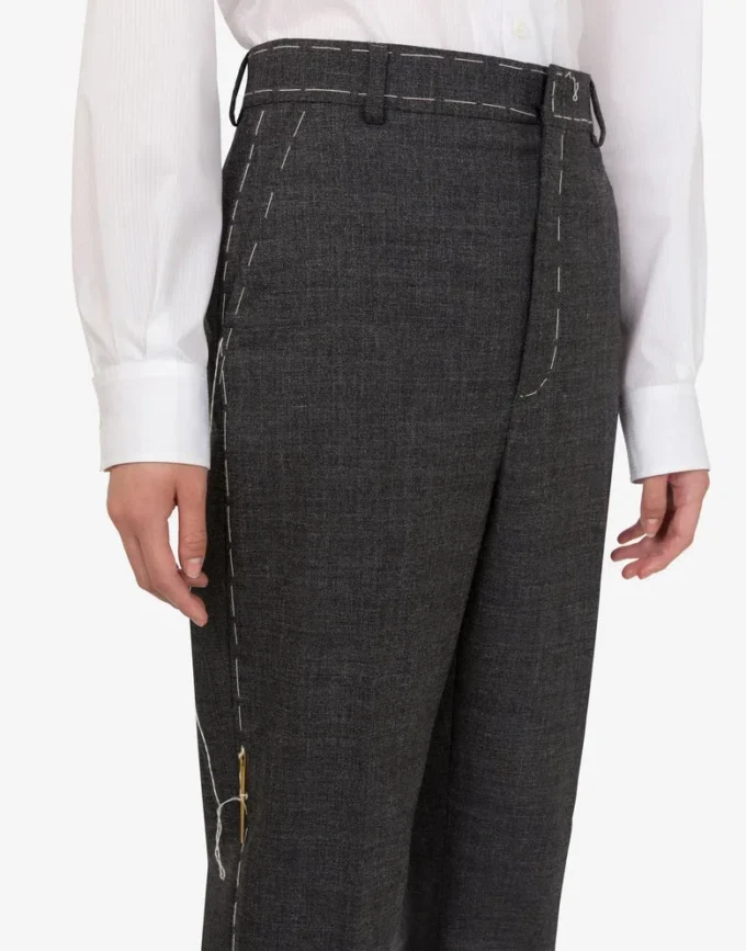 Pantalones de lona de lana bordados Pantalones de lona de lana bordados