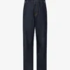 Pantalones de mezclilla azul Parche con corona de laurel Pantalones de mezclilla azul Parche con corona de laurel