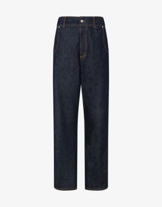 Pantalones de mezclilla azul Parche con corona de laurel