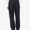 Pantalones de mezclilla azul Parche con corona de laurel Pantalones de mezclilla azul Parche con corona de laurel