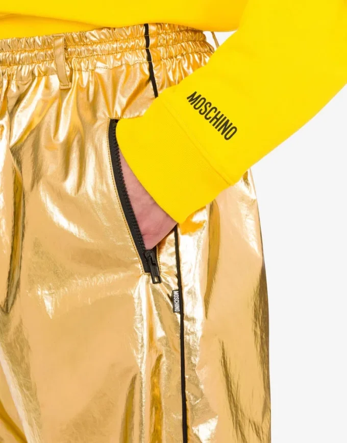 Pantalones de muselina de algodón laminada Pantalones de muselina de algodón laminada