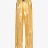 Pantalones de muselina de algodón laminada Pantalones de muselina de algodón laminada