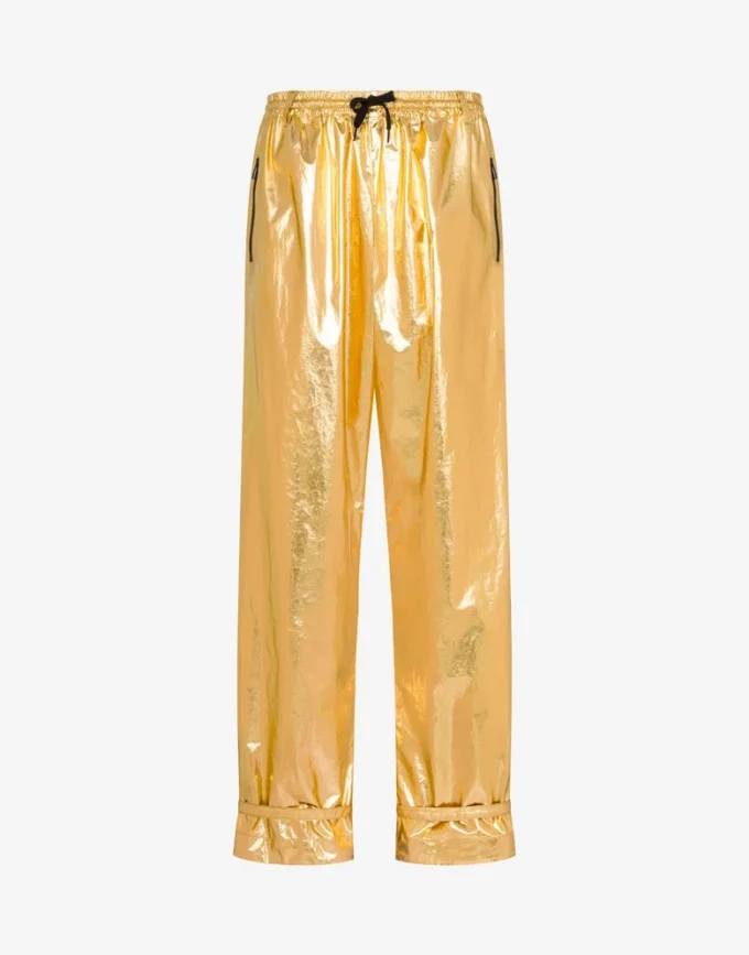 Pantalones de muselina de algodón laminada Pantalones de muselina de algodón laminada