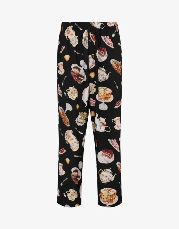 Pantalones de satén estampados Pantalones de satén estampados