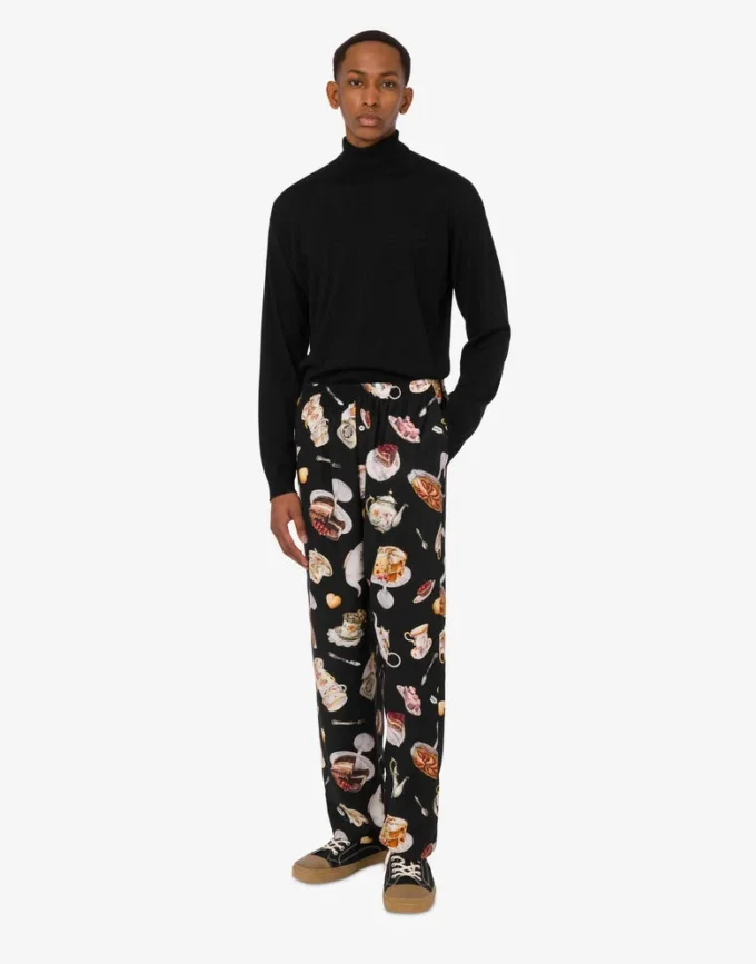 Pantalones de satén estampados Pantalones de satén estampados