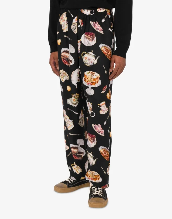 Pantalones de satén estampados Pantalones de satén estampados