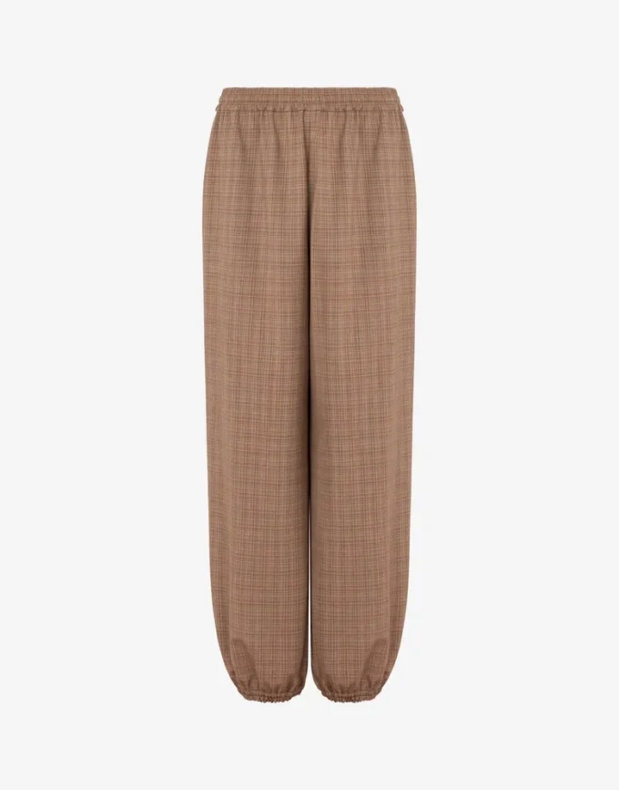 Pantalones de tejido elástico de mezcla de lana Pantalones de tejido elástico de mezcla de lana