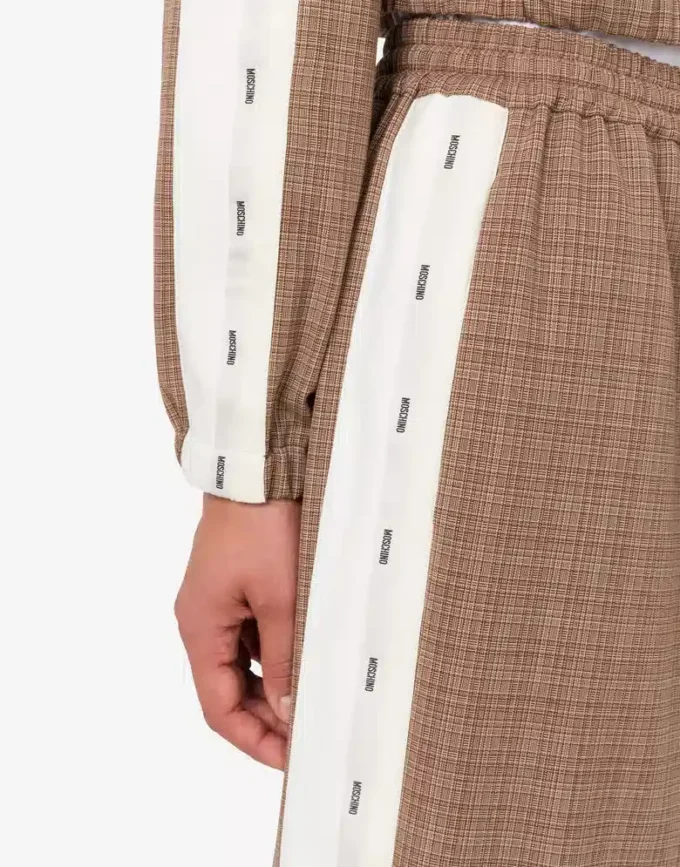 Pantalones de tejido elástico de mezcla de lana Pantalones de tejido elástico de mezcla de lana