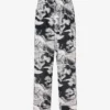 Pantalones ligeros de popelín de algodón con estampado de gansos Pantalones ligeros de popelín de algodón con estampado de gansos