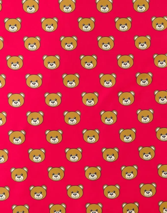 Pañuelo de seda con estampado de ositos de peluche por toda la superficie