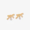 Pendientes de metal con perla