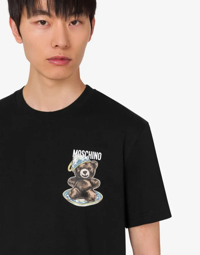 Polo de jersey de algodón orgánico Moschino Teddy Bear