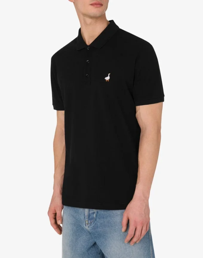 Polo de piqué de algodón Bordado de ganso Polo de piqué de algodón Bordado de ganso