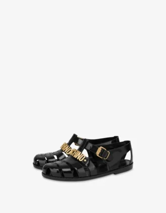 Sandalias de goma con logotipo Lettering