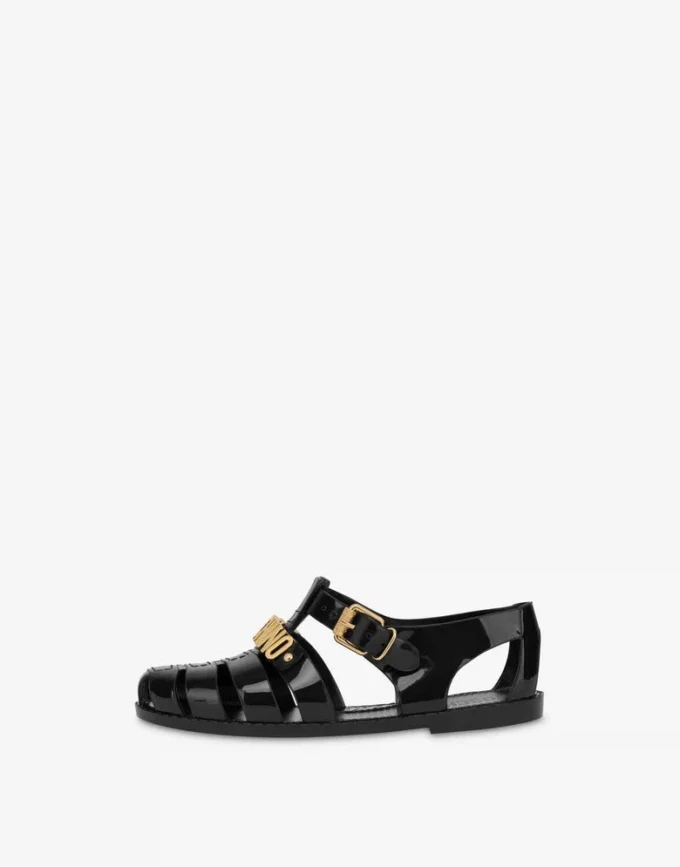 Sandalias de goma con logotipo Lettering
