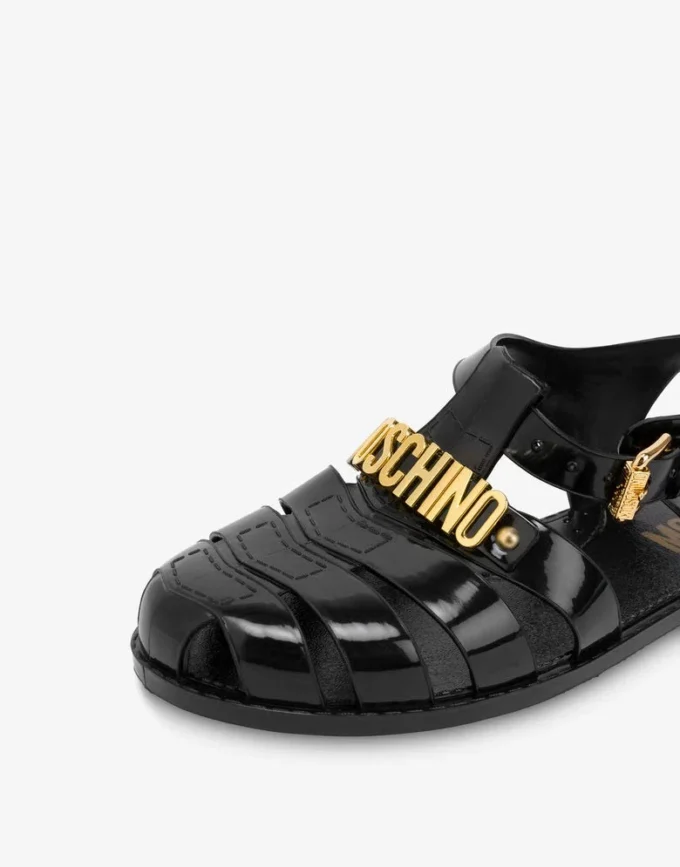 Sandalias de goma con logotipo Lettering