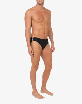 Slip de baño con banda con logotipo