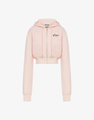 Sudadera corta de algodón bordada Sudadera corta de algodón bordada