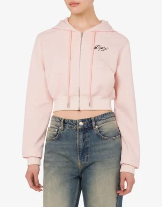 Sudadera corta de algodón bordada Sudadera corta de algodón bordada