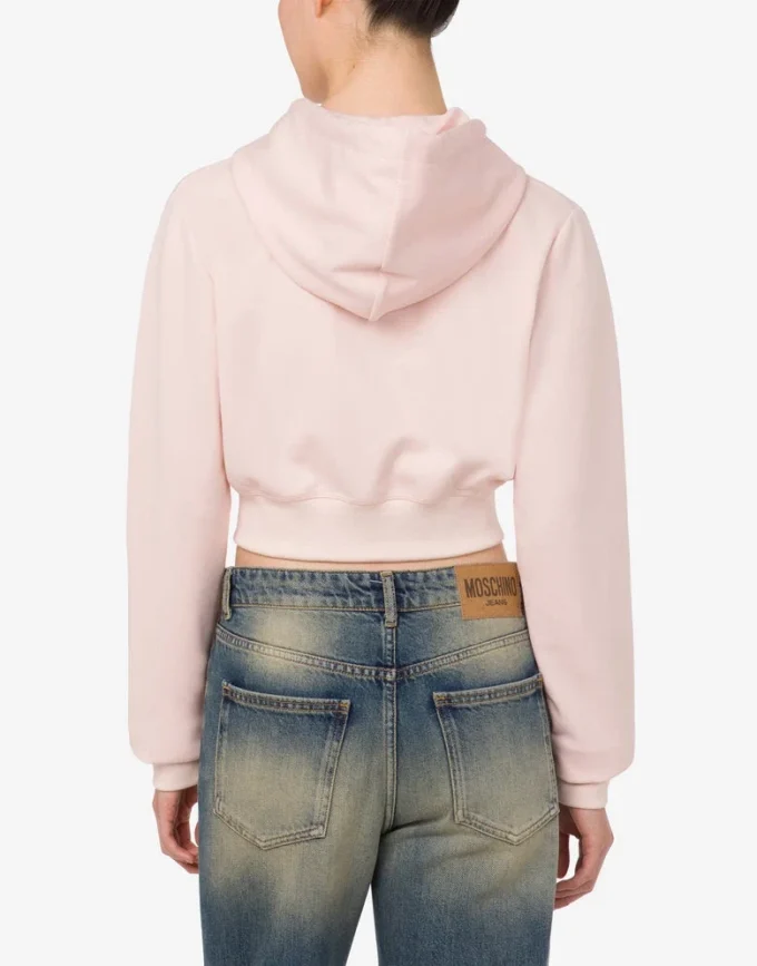 Sudadera corta de algodón bordada Sudadera corta de algodón bordada