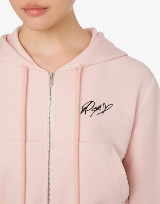 Sudadera corta de algodón bordada Sudadera corta de algodón bordada