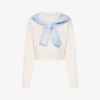 Sudadera corta estampada de algodón