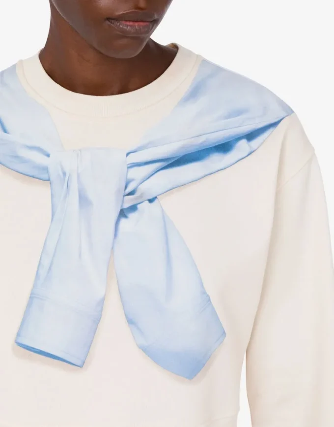 Sudadera corta estampada de algodón